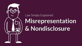 Misrepresentation and Nondisclosure  Contracts  Defenses amp Excuses [upl. by Amargo]