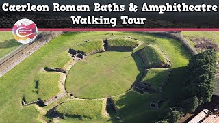 CAERLEON ROMAN BATHS amp AMPHITHEATRE WALES  Walking Tour  Pinned on Places [upl. by Inaoj]