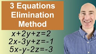 Solving Systems of 3 Equations Elimination [upl. by Aehsat]