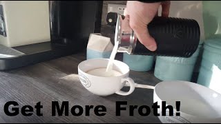 How to Get More Froth from Your Nespresso Coffee Aeroccino  Nespresso tips and help [upl. by Elletsyrc257]