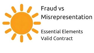 Fraud vs Misrepresentation  Other Essential Elements of a Valid Contract  CA CPT  CS amp CMA [upl. by Boys856]